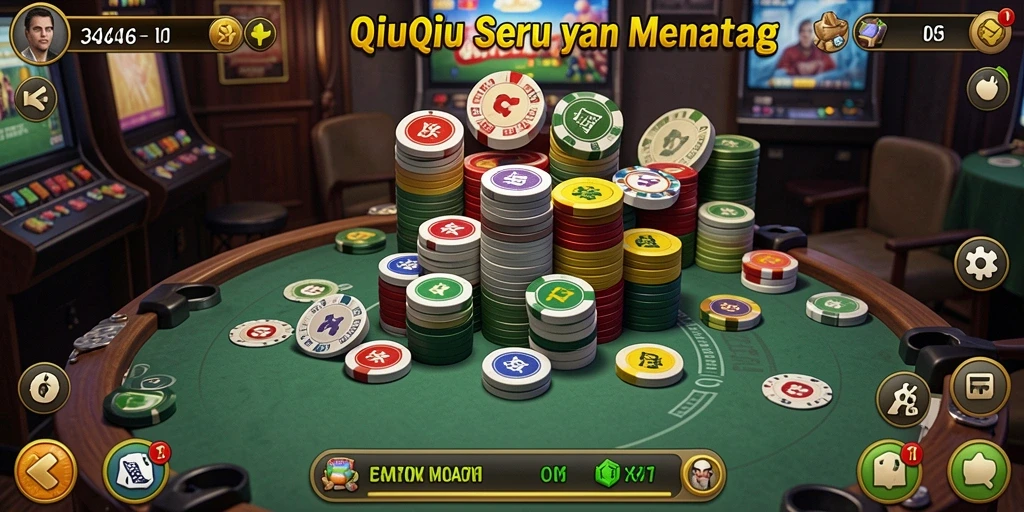 Tampilan gameplay seru dari permainan QiuQiu 3446.