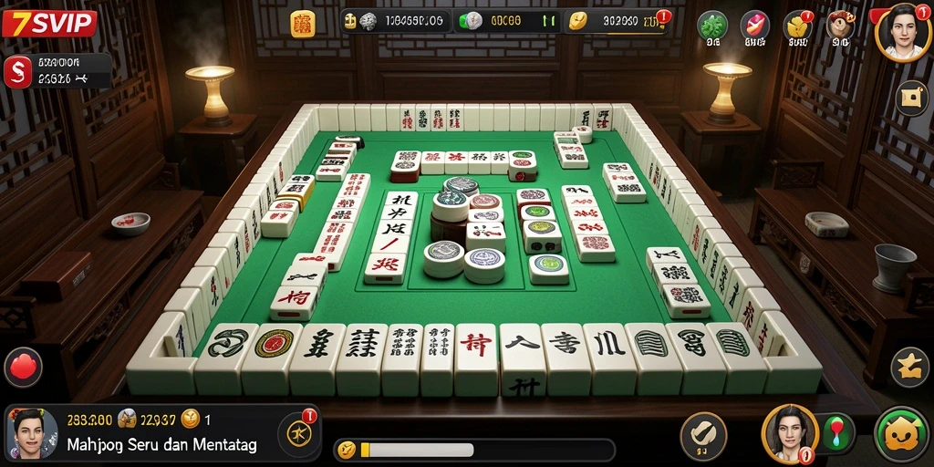 Tampilan gameplay Mahjong yang seru di 7SVIP.