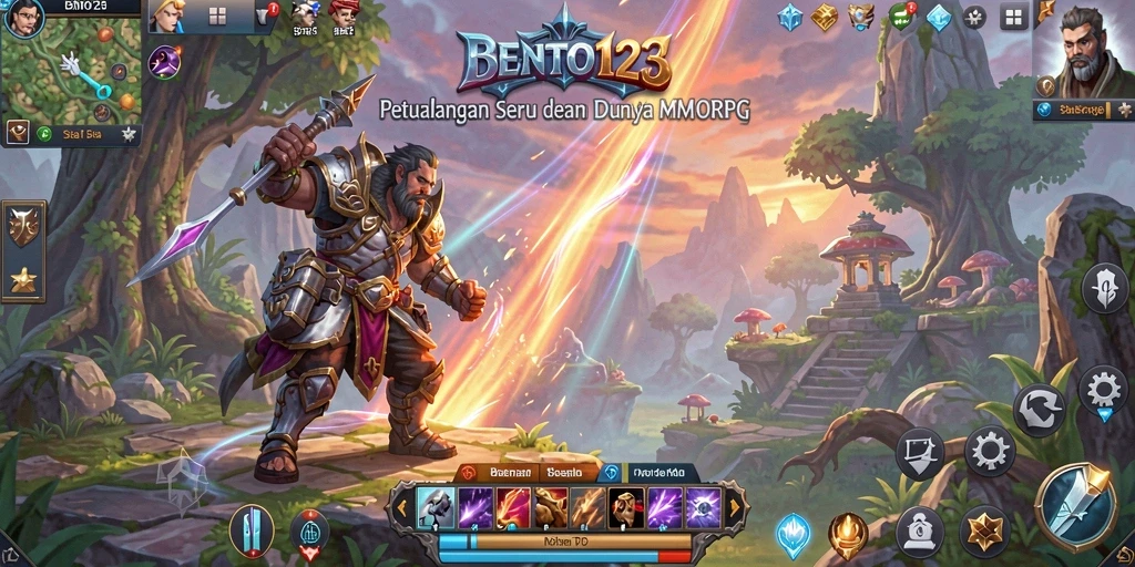 Tangkapan layar gameplay BENTO123 yang menampilkan aksi seru dalam MMORPG.