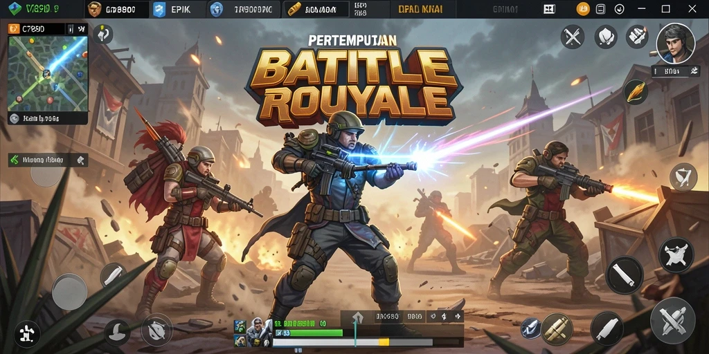 Tampilan seru dari gameplay C7890 di dunia Battle Royale.
