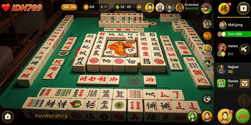 Tampilan gameplay Mahjong yang seru dan menantang di IDN789.