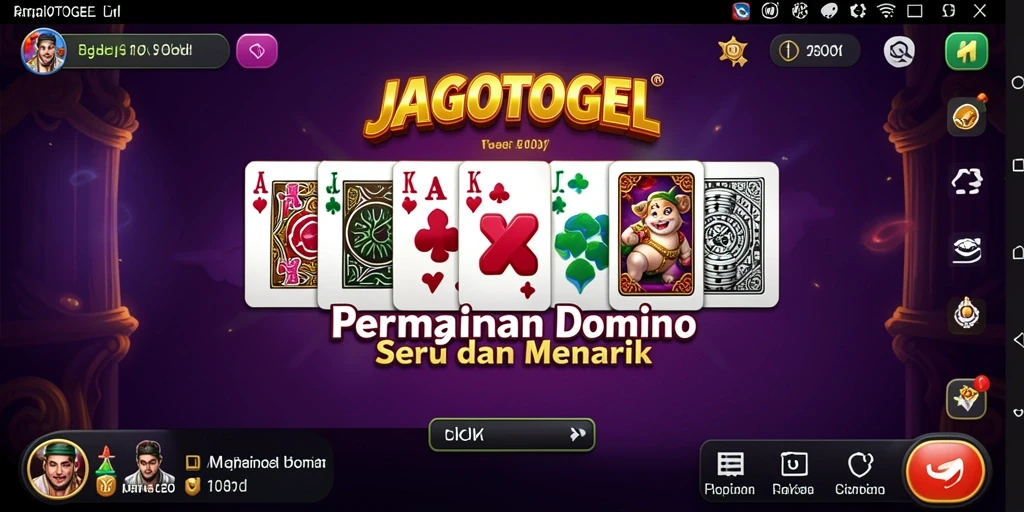 Tampilan gameplay seru di JAGOTOGEL yang menampilkan permainan domino.