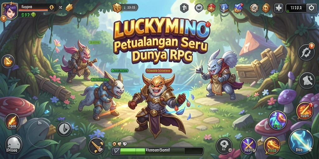 Tampilan gameplay LUCKYMINO yang menakjubkan dan penuh aksi.