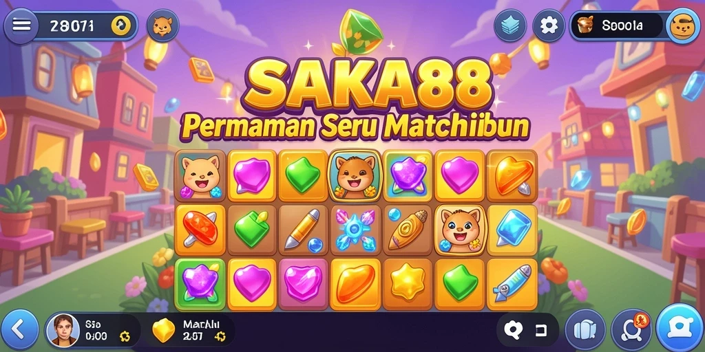 Tampilkan gameplay Match-3 OSAKA88 yang penuh warna dan seru.