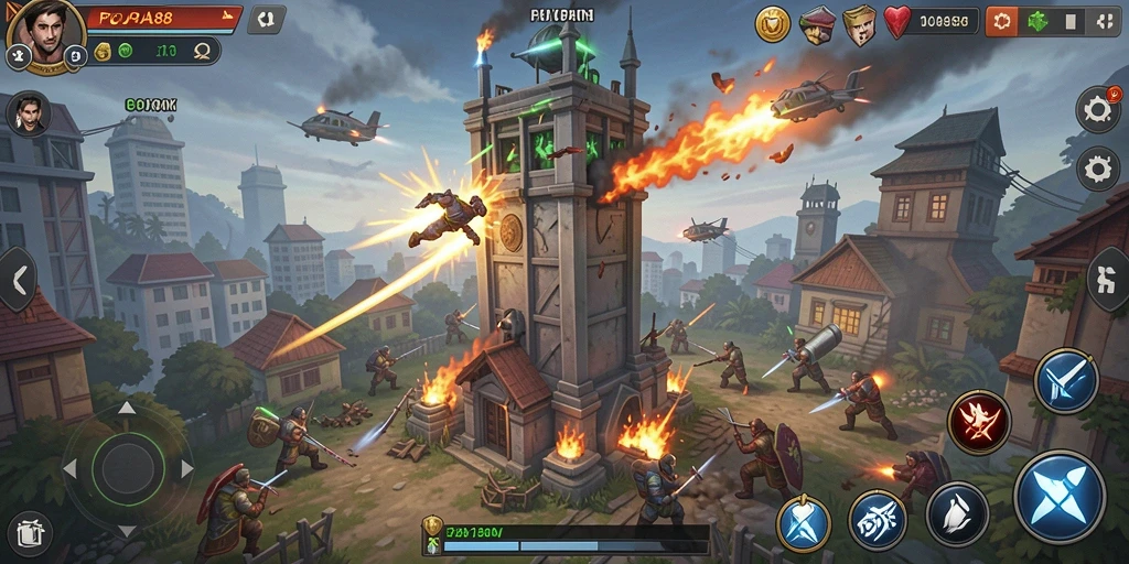 Gameplay seru di POA88 yang menampilkan strategi Tower Defense.