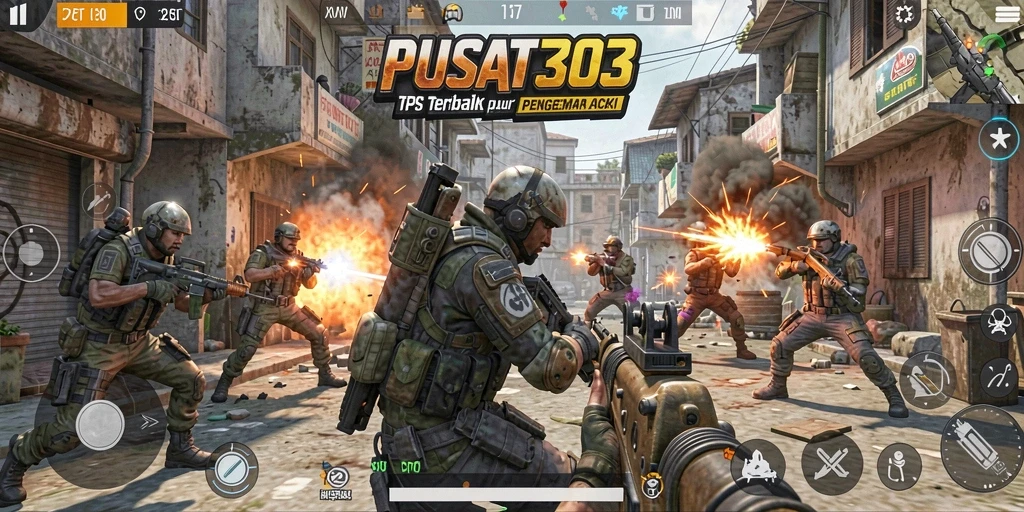Tampilan gameplay menarik PUSAT303 dalam aksi TPS.