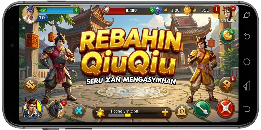 Tampilan gameplay seru dalam REBAHIN dengan semua fitur QiuQiu.