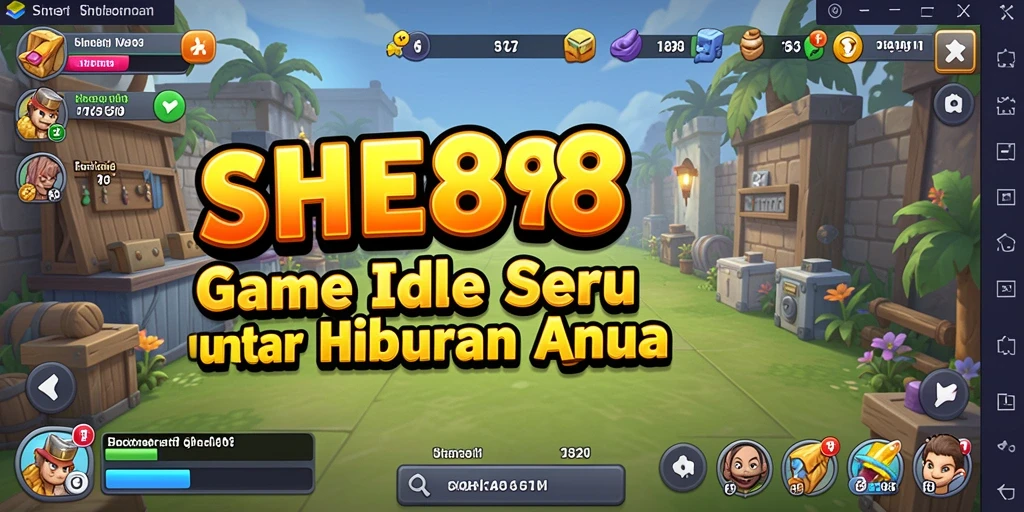 Screenshot gameplay SHE888 menunjukkan aksi seru dalam mode Idle.