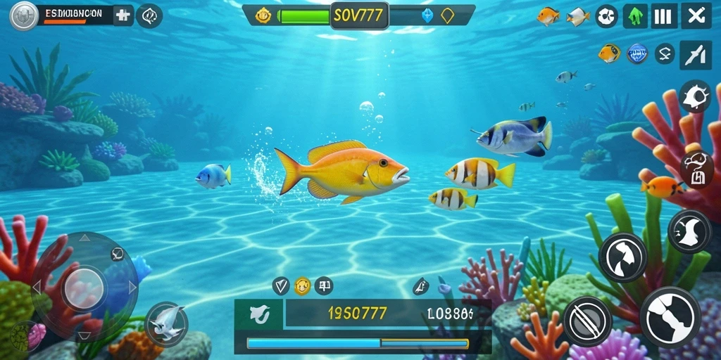 Gameplay menarik dalam SOV777 saat berburu ikan di laut.